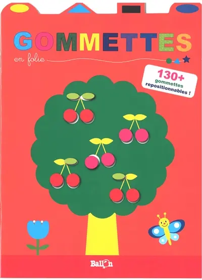 Gommettes en folie : cerisier : 130 + gommettes repositionnables !
