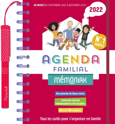 Agenda familial 2022 : 16 mois, de septembre 2021 à décembre 2022 : tous les outils pour s'organiser en famille