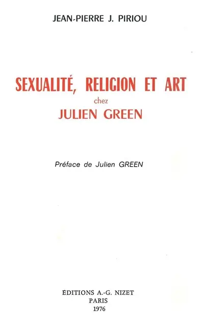 Sexualité, religion et art chez Julien Green