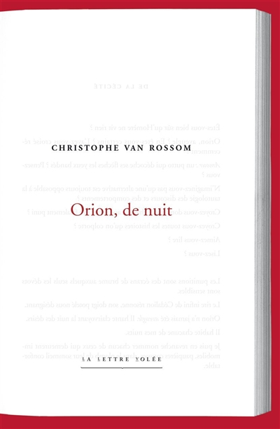Orion, de nuit