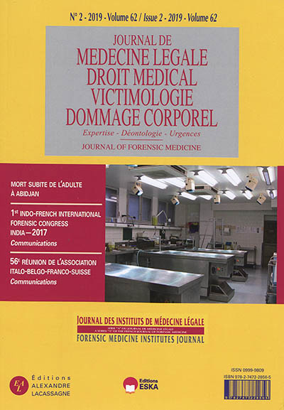 Journal de médecine légale, droit médical, victimologie, dommage corporel, n° 62-2
