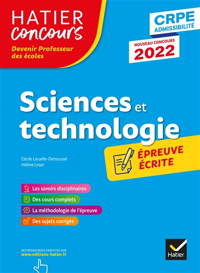 Sciences et technologie : épreuve écrite d'application : CRPE admissibilité,  nouveau concours 2022