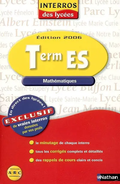 Mathématiques, terminale ES