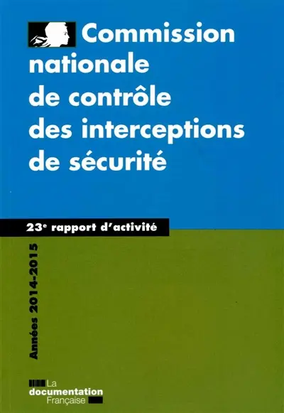 23e rapport d'activité : années 2014-2015