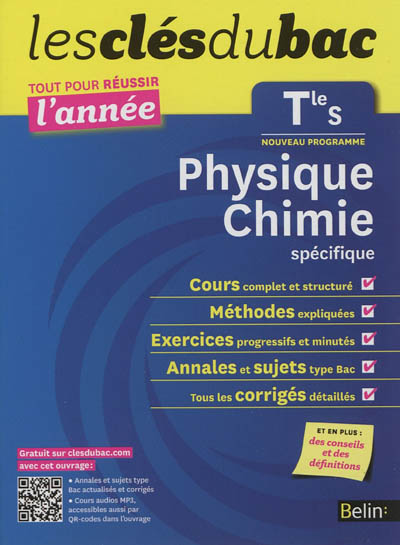 Physique chimie terminale S, enseignement spécifique : nouveau programme