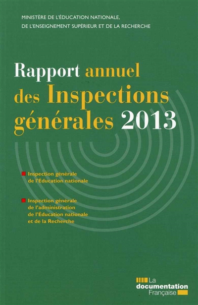 Rapport annuel des inspections générales 2013