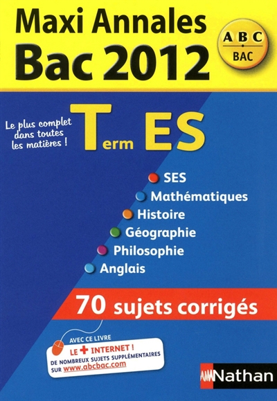 Maxi annales bac 2012, term ES