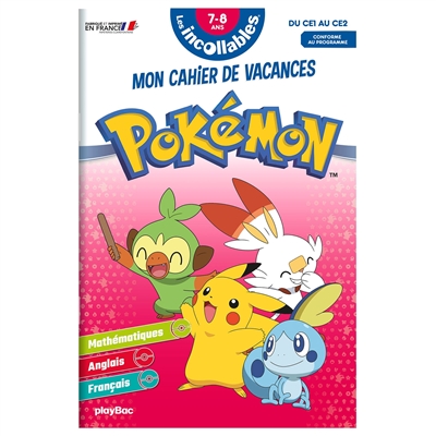 Les incollables, Pokémon : mon cahier de vacances : du CE1 au CE2, 7-8 ans, conforme au programme