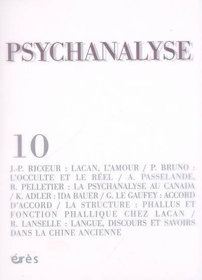 Psychanalyse, n° 10