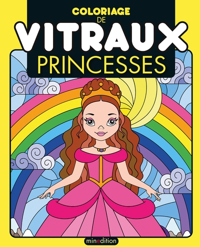 princesses : coloriage de vitraux
