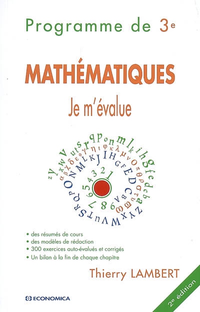 Mathématiques : je m'évalue : programme de 3e