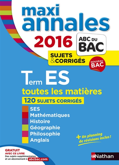 Maxi annales 2016 terminale...