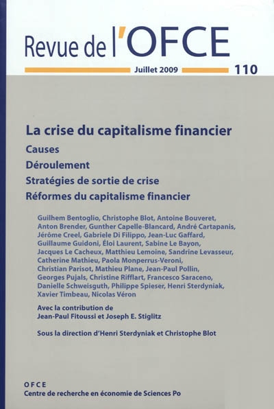Revue de l'OFCE, n° 110. La crise du capitalisme financier