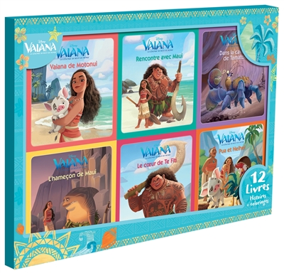 Vaiana : 12 livres histoires et coloriages