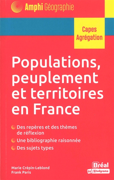 Populations, peuplement et territoires en France : Capes, agrégation