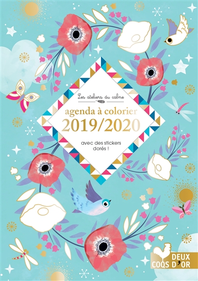 Agenda à colorier : 2019-2020 : avec des stickers dorés !