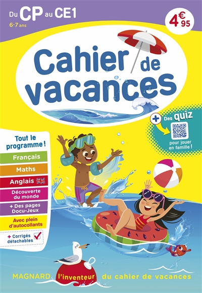 Cahier de vacances du CP au CE1, 6-7 ans : tout le programme !