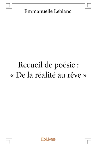 Recueil de poésie : « de la...