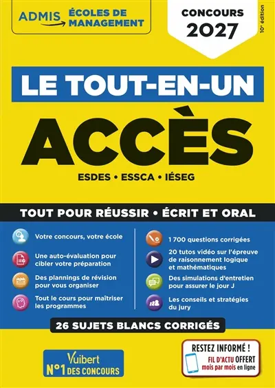 Accès : ESDES, ESSCA, IESEG : le tout-en-un, concours 2027