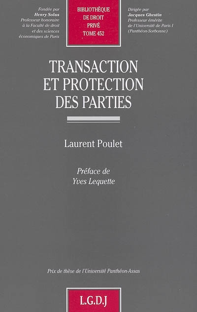 Transaction et protection des parties