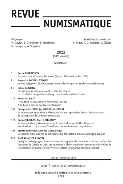 Revue numismatique, n° 180