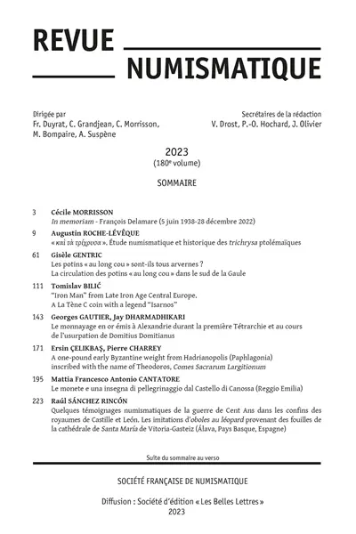 Revue numismatique, n° 180