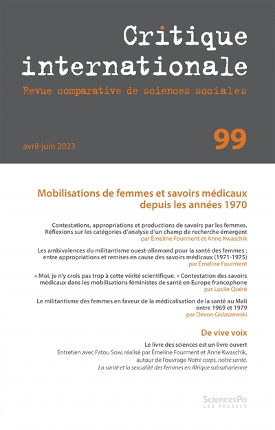 Critique internationale, n°...