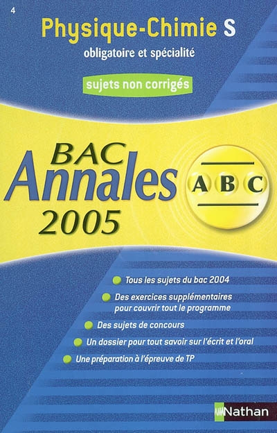 Physique-chimie S : sujets...