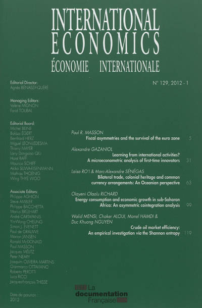 Economie internationale, n° 129