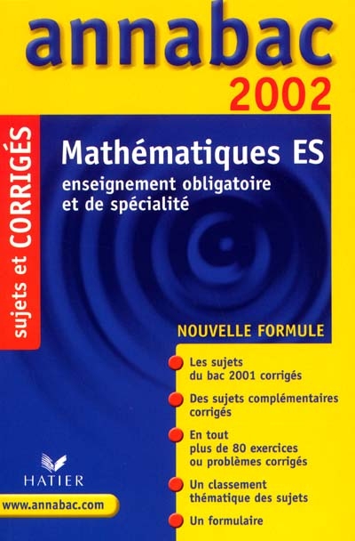 Mathématiques, ES : annabac 2002
