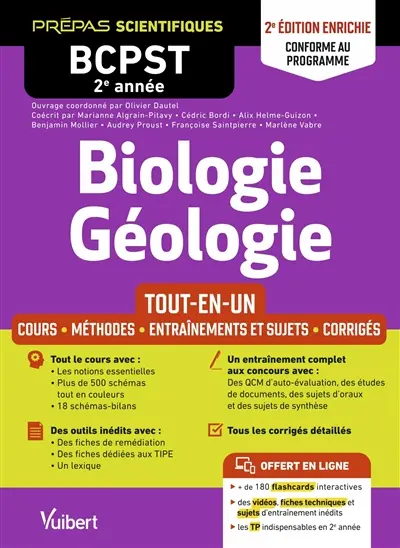 Biologie géologie, prépas scientifiques BCPST 2e année : tout-en-un : conforme au programme