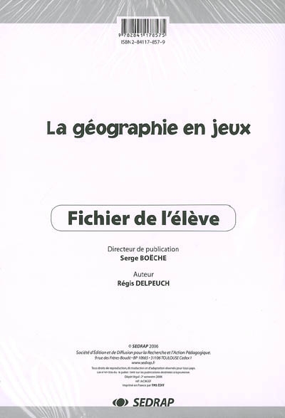 La géographie en jeux : fichier de l'élève