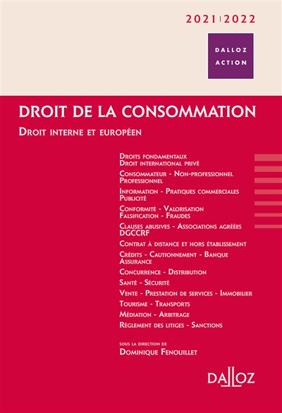 Droit de la consommation 2021-2022 : droit interne et européen