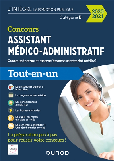 Concours assistant médico-administratif : concours interne et externe branche secrétariat médical : tout-en-un 2020-2021
