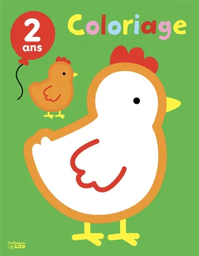 Les animaux de la ferme : coloriage, 2 ans