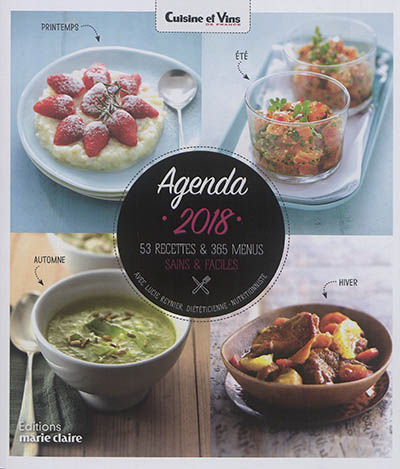 Agenda 2018 : 53 recettes & 365 menus sains & faciles