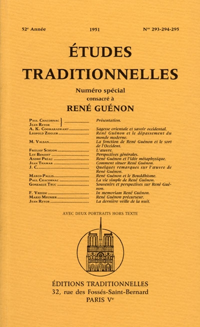Etudes traditionnelles, n°...