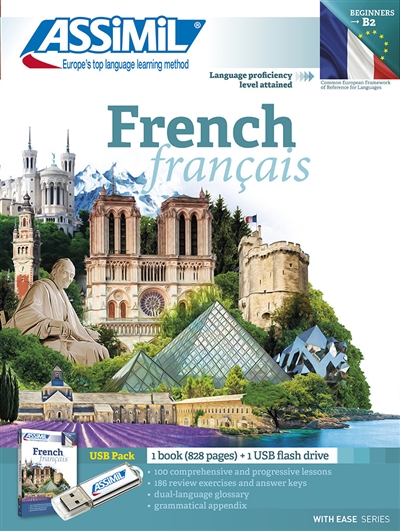 French : language proficiency level attained B2, beginners & false beginners : USB pack
