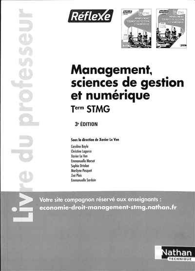 Management, sciences de gestion et numérique terminale STMG : livre du professeur