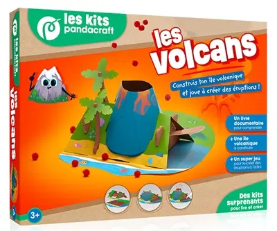 Les volcans : Kit Pandacraft dès 3 ans : Construis ton île volcanique et joue à créer des éruptions !