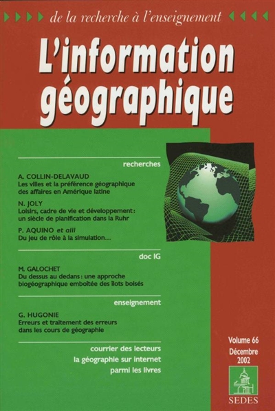 Information géographique (L'), n° 66-4