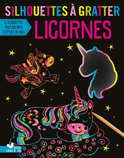 Licornes : silhouettes à gratter