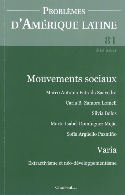 Problèmes d'Amérique latine, n° 81. Mouvements sociaux