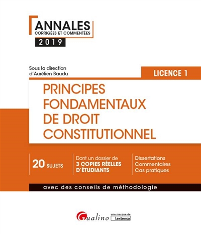Principes fondamentaux de droit constitutionnel : licence 1 : 2019