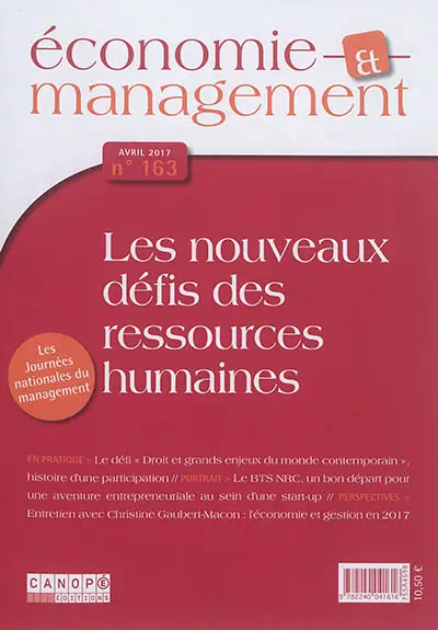 Economie et management, n° 163. Les nouveaux défis des ressources humaines