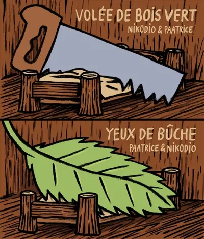Volée de bois vert. Yeux de bûche