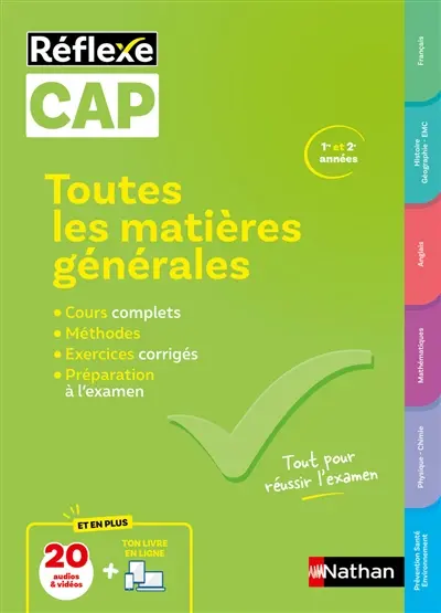 CAP 1re et 2e années : toutes les matières générales