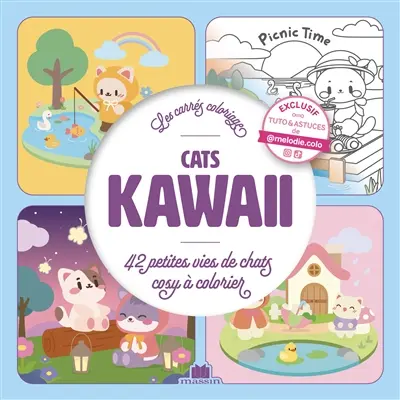 Cats kawaii : 40 chatons mignons à colorier