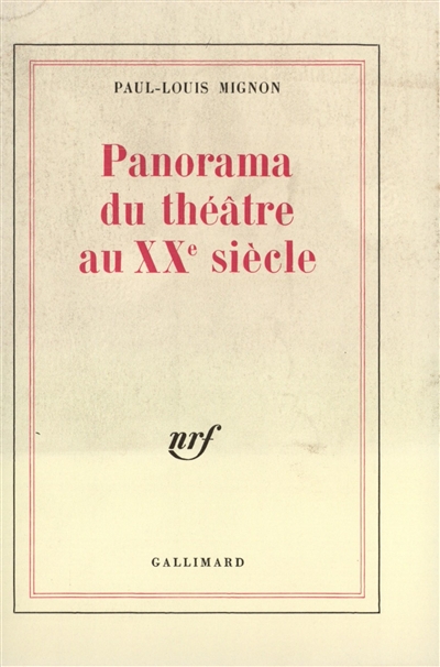 Panorama du théâtre au 20e siècle