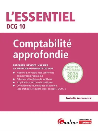 Comptabilité approfondie, DCG 10 : nouveau programme 2026-2027